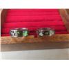 Image 3 : Homemade Wood Jewelry Case With Vintage Brooches, Necklaces, Watches & More 16" x 14 1/2" x 5 1/2"