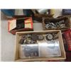 Image 16 : Automotive Lot: Vintage Hardware & Fuel Gauges, Side View Mirrors, Relay, Starter, Compass, Thermos