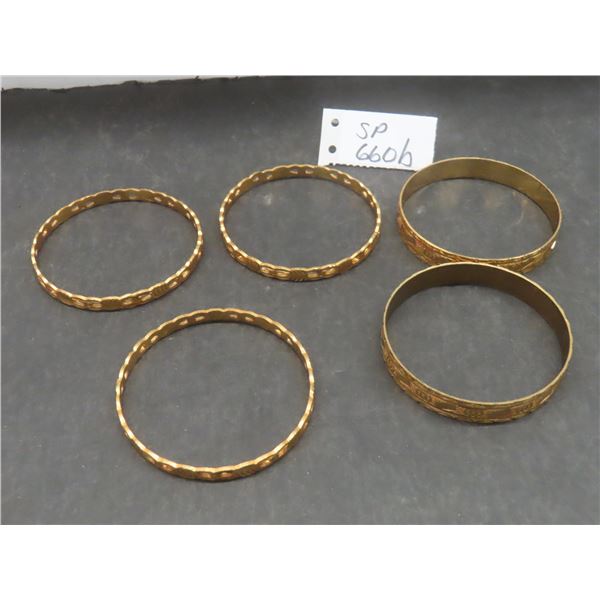 Five Gold-Plated Fancy Bangles