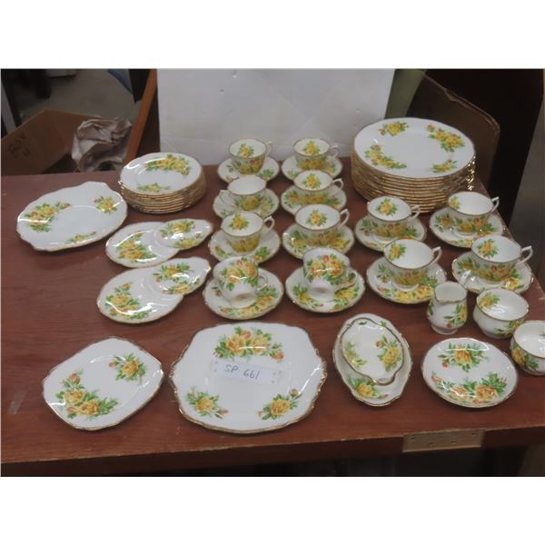 Fifty-Five Pieces Royal Albert Tea Rose