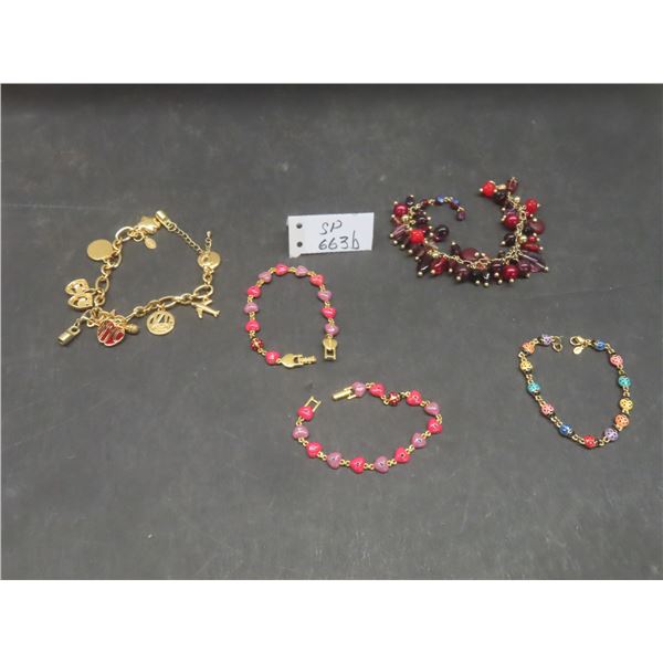 Four Joan Rivers Lady Bug Charm Bracelets