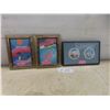 Image 1 : Three Framed Pictures Including Harrison 9" x 7" and Hand-Painted Cesar 1982, 7" x 11"