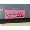 Image 9 : Three Framed Pictures Including Harrison 9" x 7" and Hand-Painted Cesar 1982, 7" x 11"