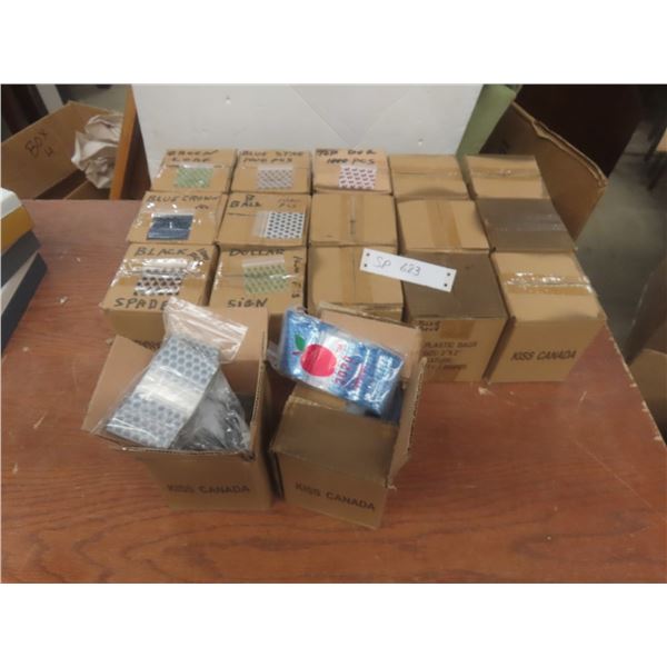 New Seventeen Boxes 2" x 2" Ziplock Bags, One Thousand Bags Per Box, Different Patterns