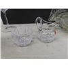 Image 10 : Victorian Opaline Glass Brass Egg 7", Hand-Blown Amber and Green Vaseline Jar, Two Candle Holders 9