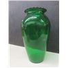 Image 9 : Victorian Opaline Glass Brass Egg 7", Hand-Blown Amber and Green Vaseline Jar, Two Candle Holders 9