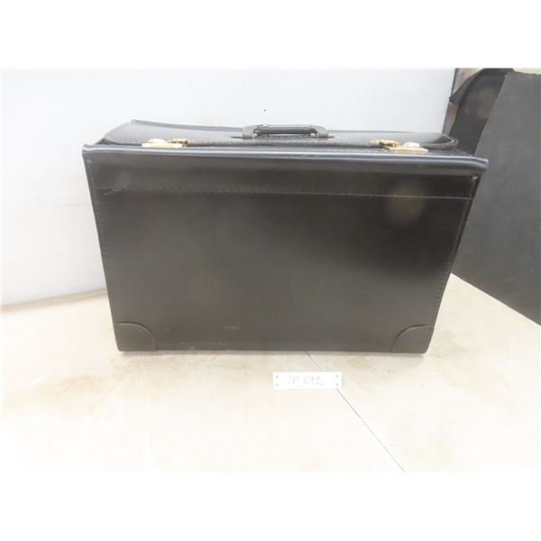 Vintage Leather Cased Supply Luggage Company Ontario, Handle Has Been Repaired