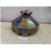 Image 1 : Tiffany-Style Stained Glass Hanging Light Fixture, 17" Diameter x 11"