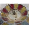 Image 2 : Tiffany-Style Stained Glass Hanging Light Fixture, 17" Diameter x 11"