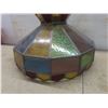 Image 4 : Tiffany-Style Stained Glass Hanging Light Fixture, 17" Diameter x 11"