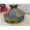 Image 5 : Tiffany-Style Stained Glass Hanging Light Fixture, 17" Diameter x 11"