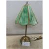 Image 1 : Brass and Tiffany-Style Table Lamp, 23" High