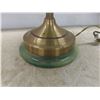 Image 2 : Brass and Tiffany-Style Table Lamp, 23" High