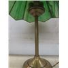 Image 3 : Brass and Tiffany-Style Table Lamp, 23" High