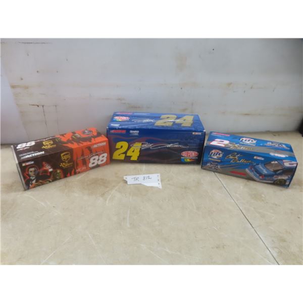 Two Action Collectibles 1/24 Scale Stock Cars, Displayed With Accessories