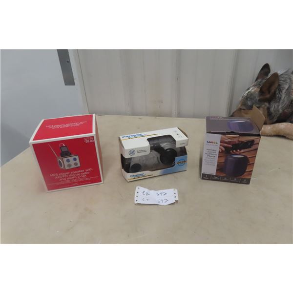 MP3 Player Speaker With Radio / Alarm + EZ Crank Radio + Portable Lighting Speaker