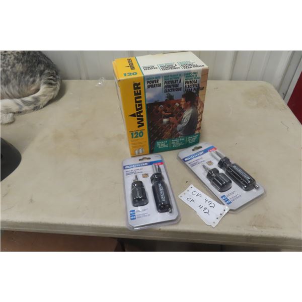 Wagner 120 Power Paint Sprayer + Two Set Multi-Bit Drivers