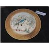 Image 1 : Vintage Canadian Studio Sgraffito Art Pottery Wall Plate 12 1/2" Diameter Signed Hubert Du Roscoat