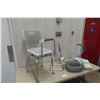 Image 1 : Red Bath Chair, Toilet Riser, and Safety Grab Bars