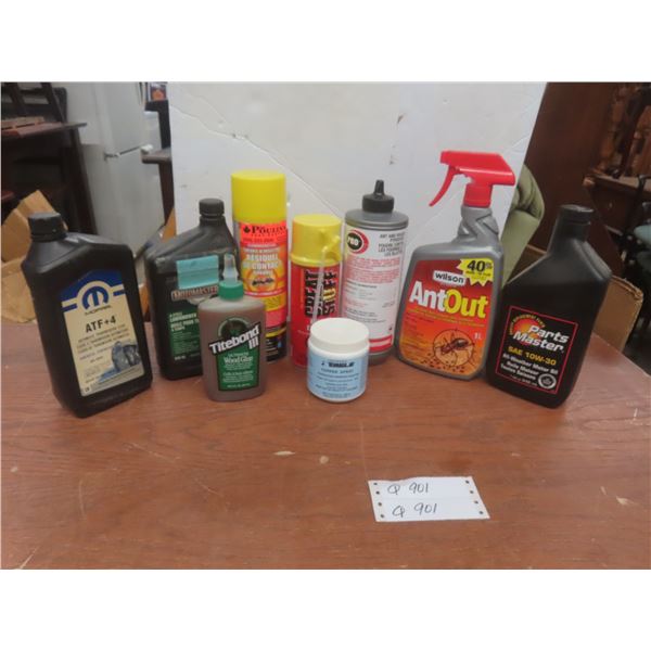 Fluids: Automotive and Household, SAE 10W-30, Transmission Fluid, Lawnmower Oil, Antifreeze, Rust K