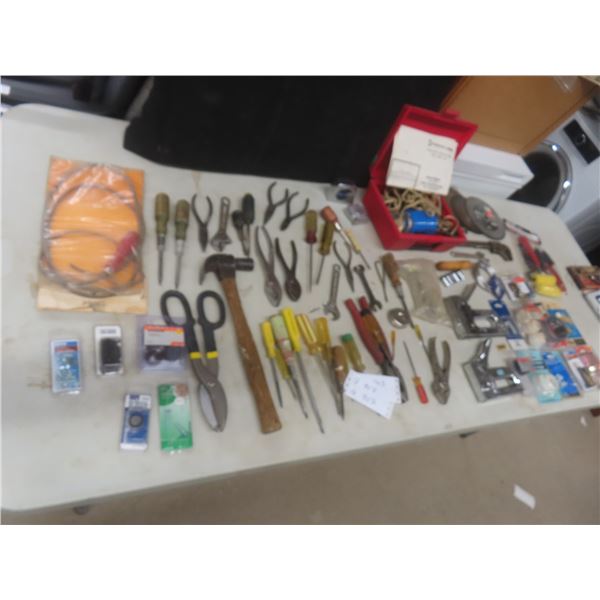Hand Tools Including Screwdrivers, Pliers, Snips, Tape Measures, Stapler, Blades, Cutoff Disks, Pip