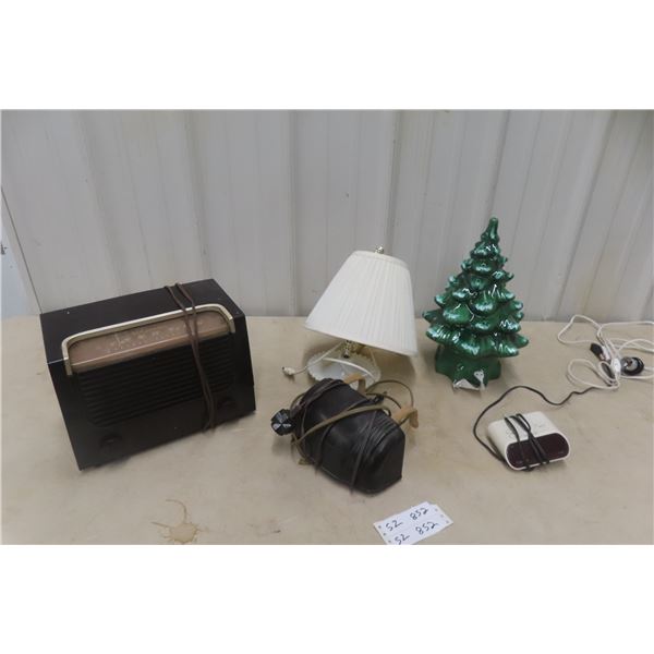 RCA Victor Radio, Wall Lamp, Ceramic Christmas Tree, and More