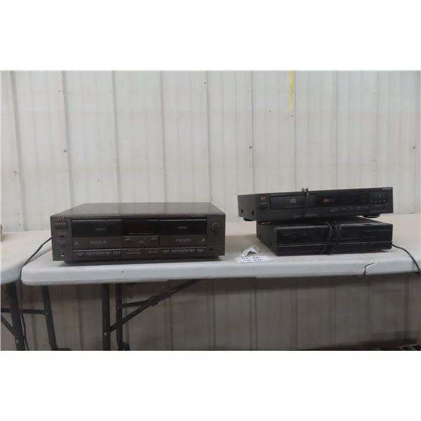 JVC TD-W307 Stereo Double Deck, Samsung Compact Disc Player, Realistic CD-3400 Compact Disc Player
