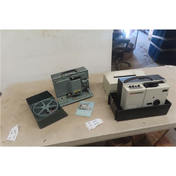 Two Projectors or Slide Show Machines, 8mm, and Zeiss Ikon DSB