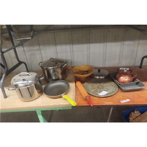 Pots, Pans, Rollin Pin, and More