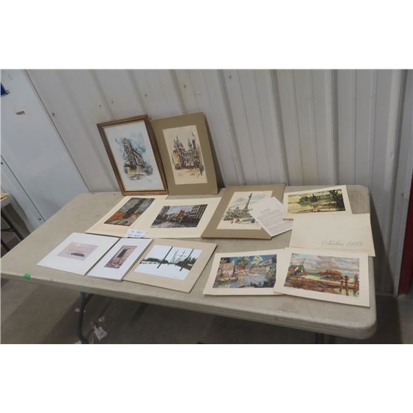 Ten Prints, Signed, One Framed