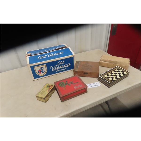 Cigar Tin, Brass, Chess Board, and UV Case