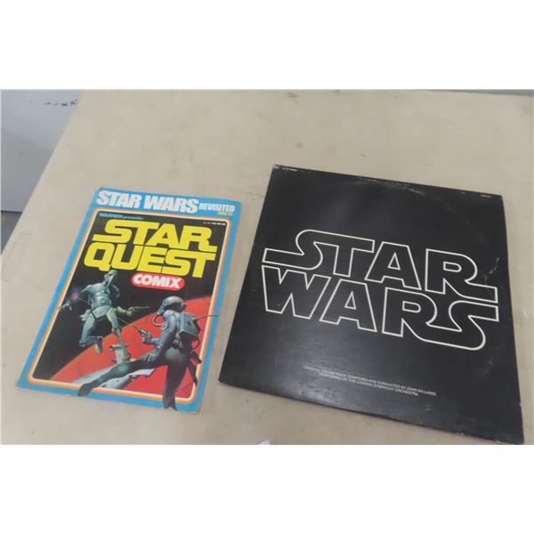 1977 Star Wars Double Album Original Soundtrack and Star Wars Quest Comix