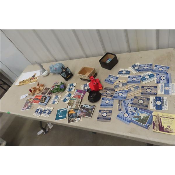 Piggy Bank, View Master, Toys, and Honeywood Chick Figurine