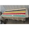 Image 1 : Wool Blanket With Four Stripes, 64" x 40"