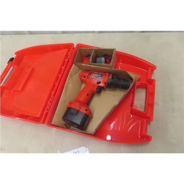 Black and Decker 12V Drill With Case, Bits, Screwdriver, Battery, and Charger
