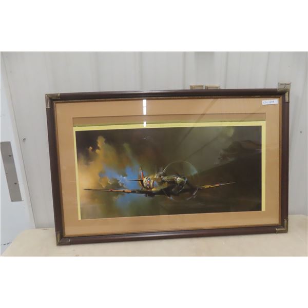 Framed Spitfire Aircraft Picture, Dated 1978, 51" x 32"