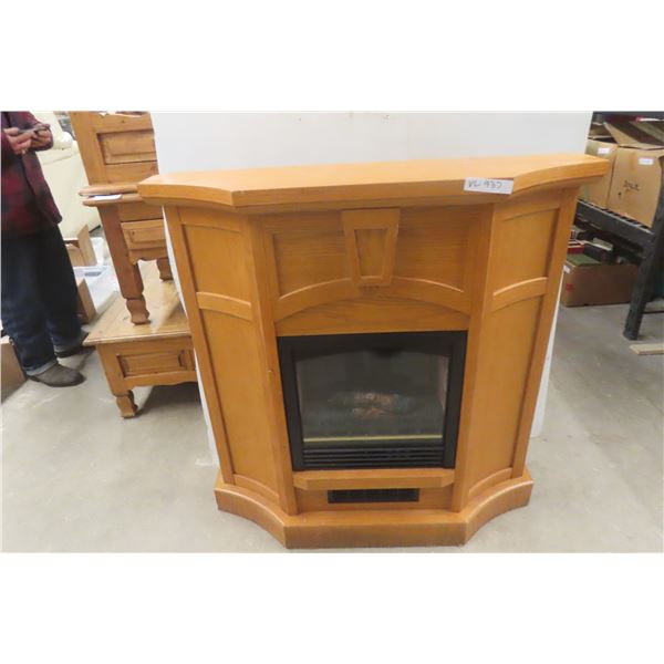 Oak Mantle Electric Fire Place - 40" x 12" x 12"