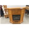 Image 1 : Oak Mantle Electric Fire Place - 40" x 12" x 12"