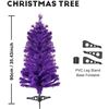 Image 2 : 3FT Tall Purple Artificial Christmas Tree with Foldable Stand - New Sealed!