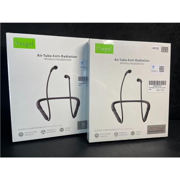 Lot of 2 Wireless Bluetooth 5.0 Sport Headphones; Wrap-Around Neckband Design - New Sealed