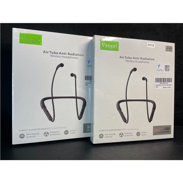 Lot of 2 Wireless Bluetooth 5.0 Sport Headphones; Wrap-Around Neckband Design - New Sealed