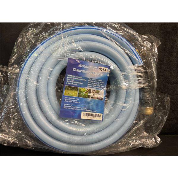 15FT Atlantic Garden Hose - 5/8inch x 15 Feet Length - Blue - Brand New