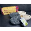 Image 6 : 1 Pair of Vital Comfort Women's Cozy Memory Foam Slippers (Fleece-Lined) Rubber Sole - Size XL - New