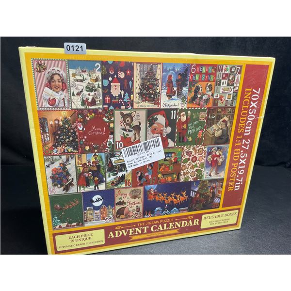 1 Jigsaw Puzzle 25-Day Advent Calendar - Each Piece is Unique - 27.5" x 19.7" Size - New