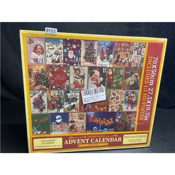 1 Jigsaw Puzzle 25-Day Advent Calendar - Each Piece is Unique - 27.5" x 19.7" Size - New