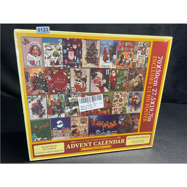 1 Jigsaw Puzzle 25-Day Advent Calendar - Each Piece is Unique - 27.5" x 19.7" Size - New
