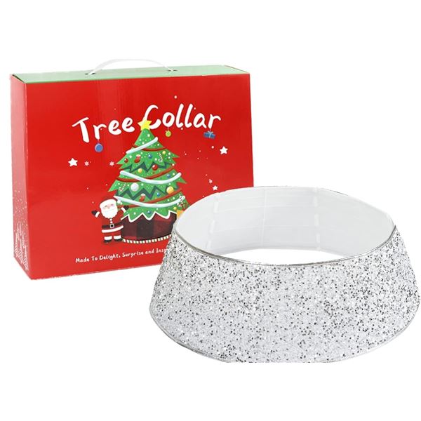 1 Shiny Sequin/Sturdy Acrylic Wrap-Around Base 30-Inch Christmas Tree Collar/Tree Skirt - New!