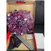 Image 3 : 5FT Tall Collapsible Pop-Up Artificial Christmas Tinsel Tree with Lights & Stand - Pink - New!