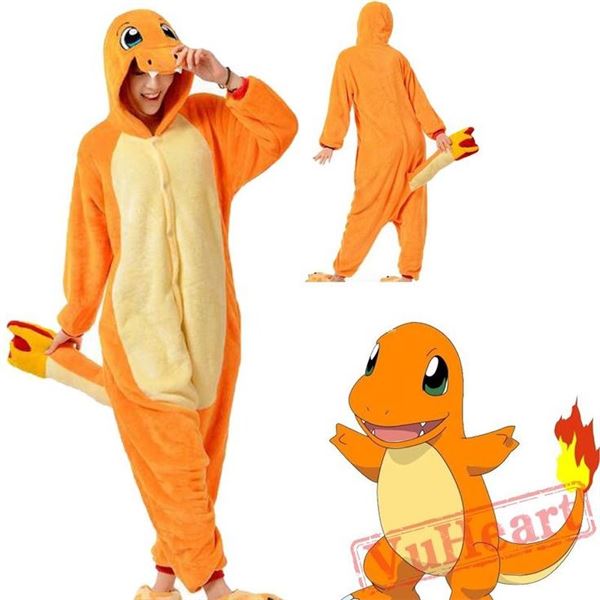 1 Pokemon Charmander Full-Zip Adult Unisex Onesie - Size Small - New