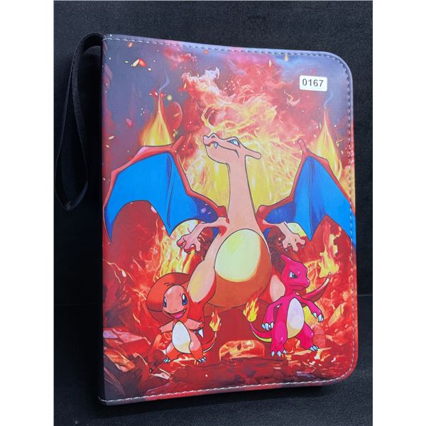 1 Leather Premium Charizard Evolution Pokemon Card Storage Binder - Holds 400 Cards - New!